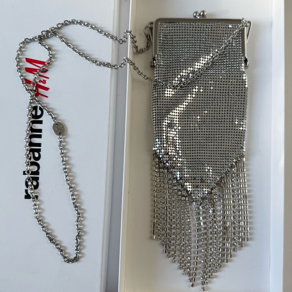 Paco Rabanne x H&M Fringed Metal Mesh Bag. Rare sold-out collaboration. O/S. New
